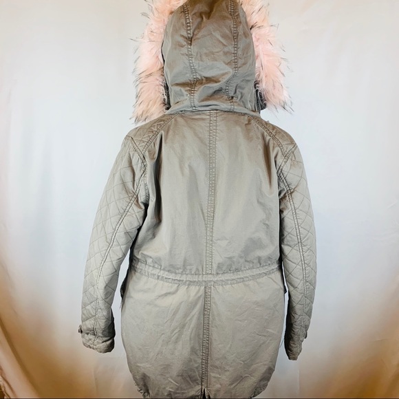 Mi a mi Army Mini Parka with Hood Gray  Women M - Picture 5 of 9
